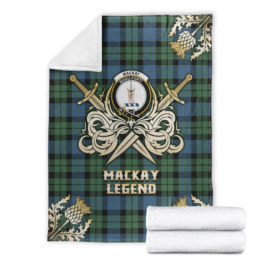 Clan MacKay Ancient Tartan Gold Courage Symbol Blanket WI92 Clan MacKay Tartan Today   