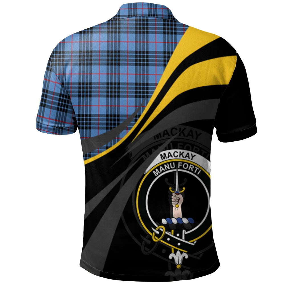 Clan MacKay Blue Tartan Polo Shirt - Royal Coat Of Arms Style BU30 MacKay Blue Tartan Tartan Polo   
