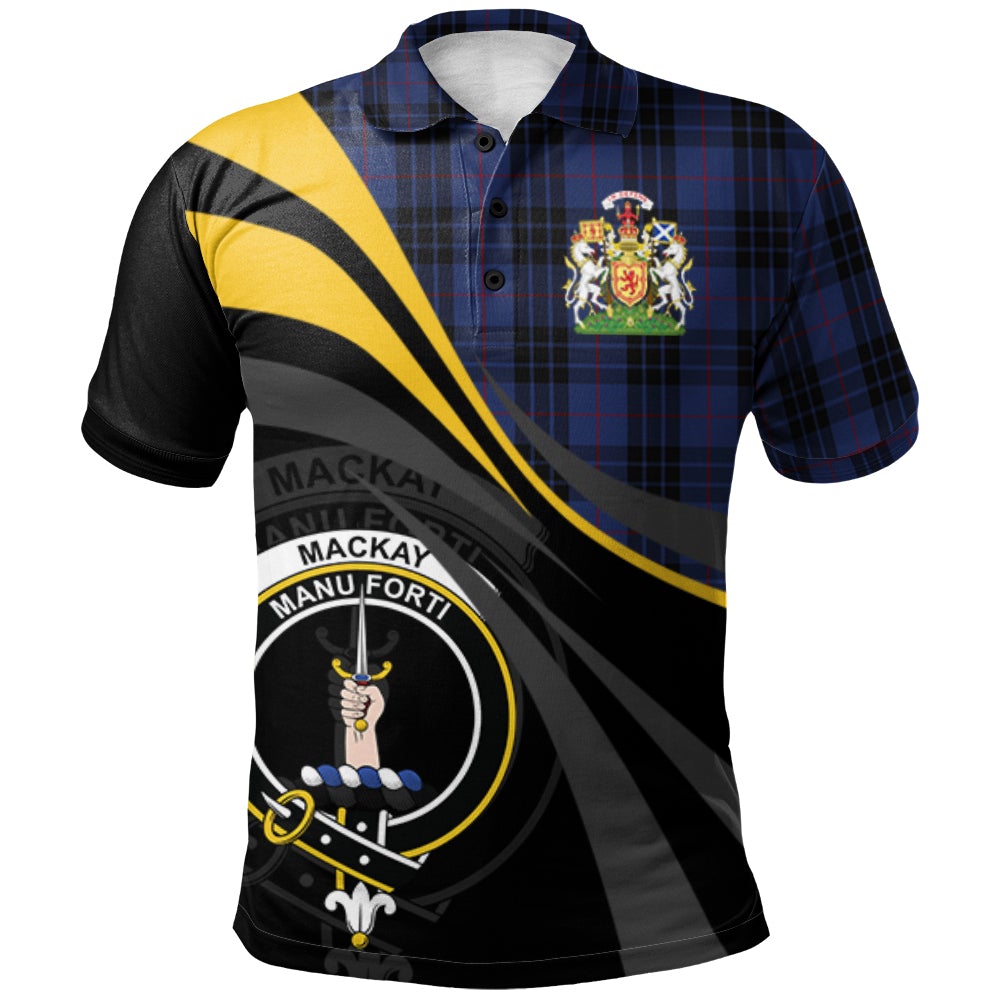 Clan MacKay Blue 02 Tartan Polo Shirt - Royal Coat Of Arms Style YY48 MacKay Blue 02 Tartan Tartan Polo   