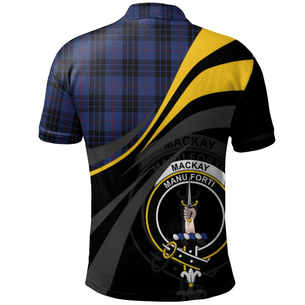 Clan MacKay Blue 02 Tartan Polo Shirt - Royal Coat Of Arms Style YY48 MacKay Blue 02 Tartan Tartan Polo   