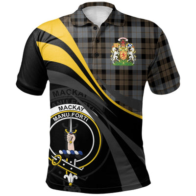 Clan MacKay Weathered Tartan Polo Shirt - Royal Coat Of Arms Style GF83