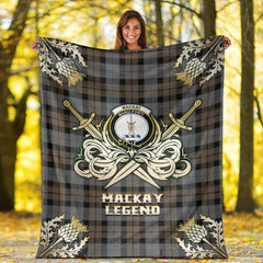 Clan MacKay Weathered Tartan Gold Courage Symbol Blanket GX68 Clan MacKay Tartan Today   