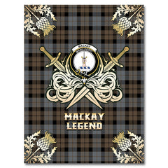 Clan MacKay Weathered Tartan Gold Courage Symbol Blanket GX68 Clan MacKay Tartan Today   