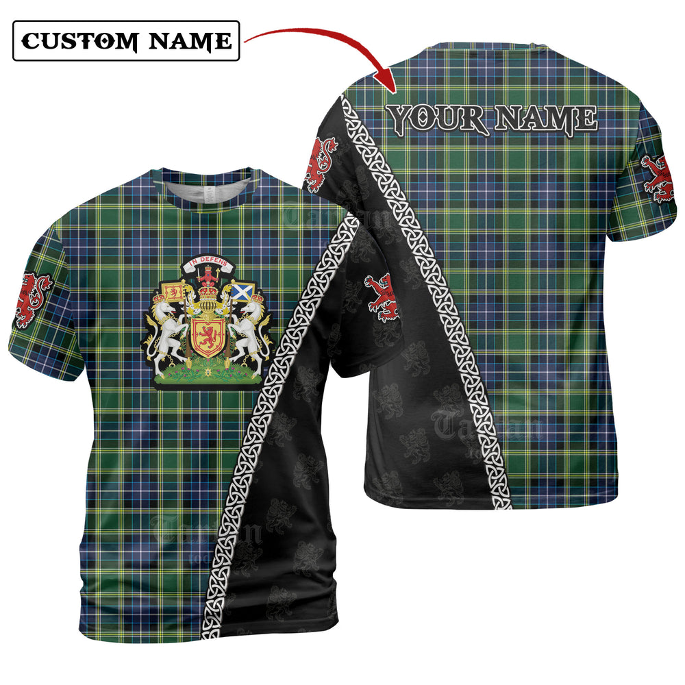 MacKellar Tartan Shirt with Scotland Coat of Arms & Custom Name UH68