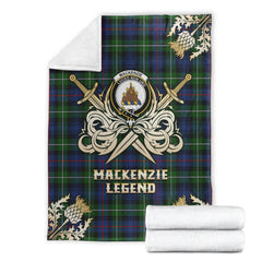 Clan MacKenzie Modern Tartan Gold Courage Symbol Blanket VR92 Clan MacKenzie Clan MacKenzie   