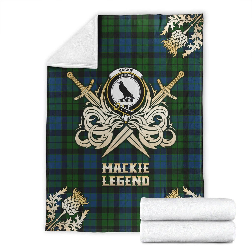 Clan MacKie Tartan Gold Courage Symbol Blanket NW78 Clan Mackie Tartan Today   