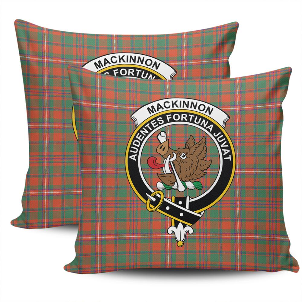 Clan MacKinnon Ancient Tartan Crest Pillow Cover ZT71 Clan MacKinnon Tartan Today   