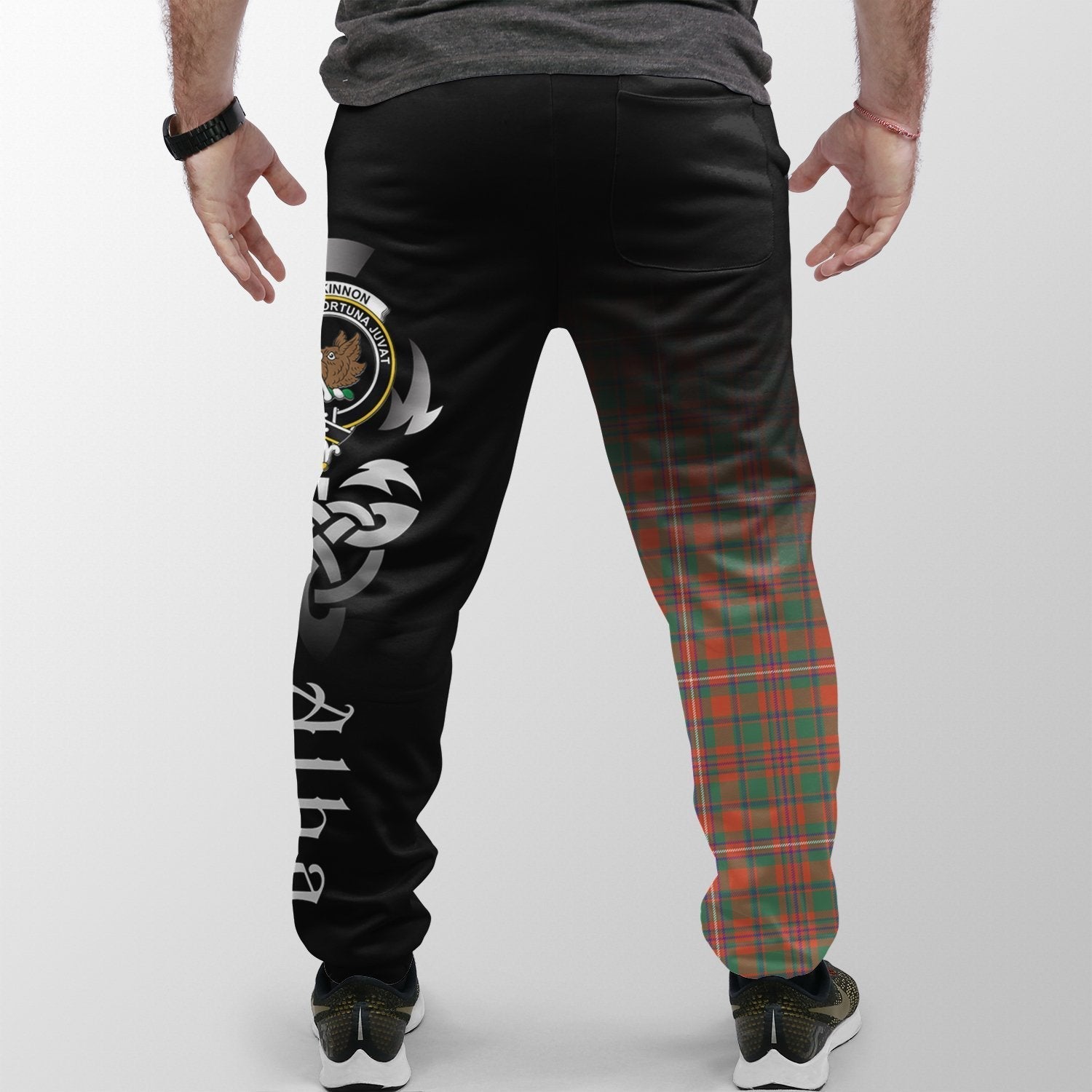 Clan MacKinnon Ancient Tartan Crest Jogger Sweatpants  Alba Celtic Style BB53 Clan MacKinnon Tartan Today   