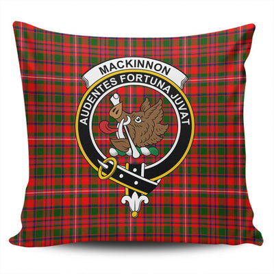 Clan MacKinnon Modern Tartan Crest Pillow Cover RG32