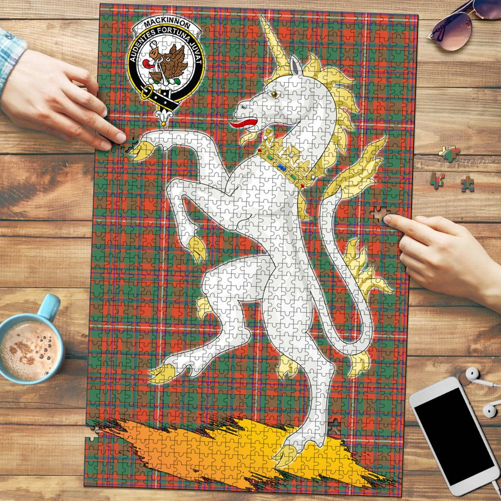 Clan MacKinnon Ancient Tartan Crest Unicorn Scotland Jigsaw Puzzles Gift For Family WN47 Clan MacKinnon Tartan Today   