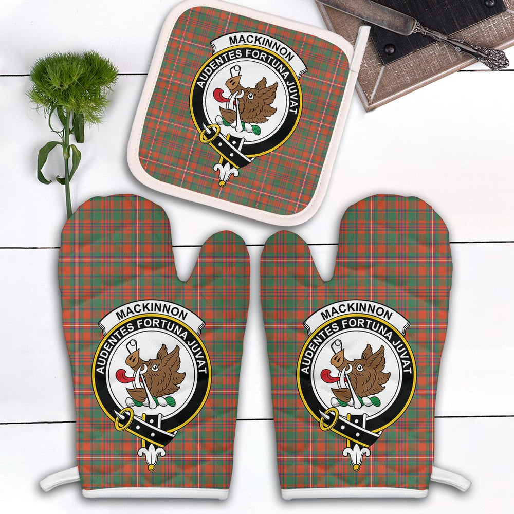Clan MacKinnon Ancient Tartan Crest Oven Mitt And Pot Holder (2 Oven Mitts + 1 Pot Holder) OD12 Clan MacKinnon Tartan Today   
