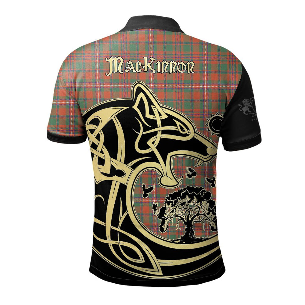 Clan MacKinnon Ancient Tartan Polo Shirt Viking Wolf PC19 MacKinnon Ancient Tartan Tartan Polo   