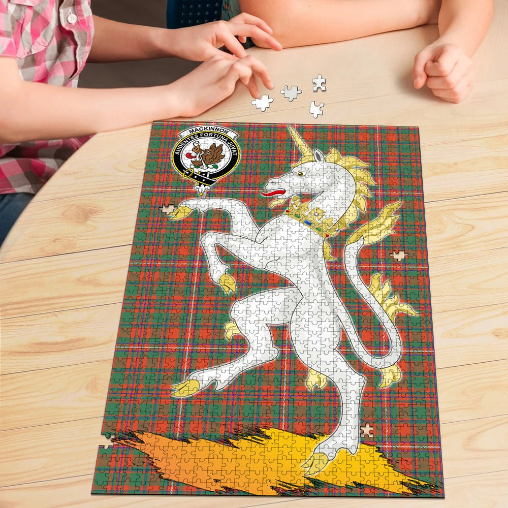 Clan MacKinnon Ancient Tartan Crest Unicorn Scotland Jigsaw Puzzles Gift For Family WN47 Clan MacKinnon Tartan Today   
