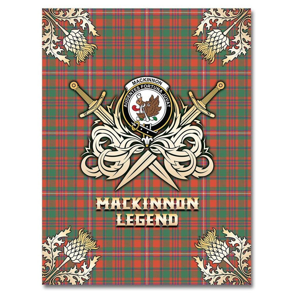 Clan MacKinnon Ancient Tartan Gold Courage Symbol Blanket QS11 Clan MacKinnon Tartan Today   