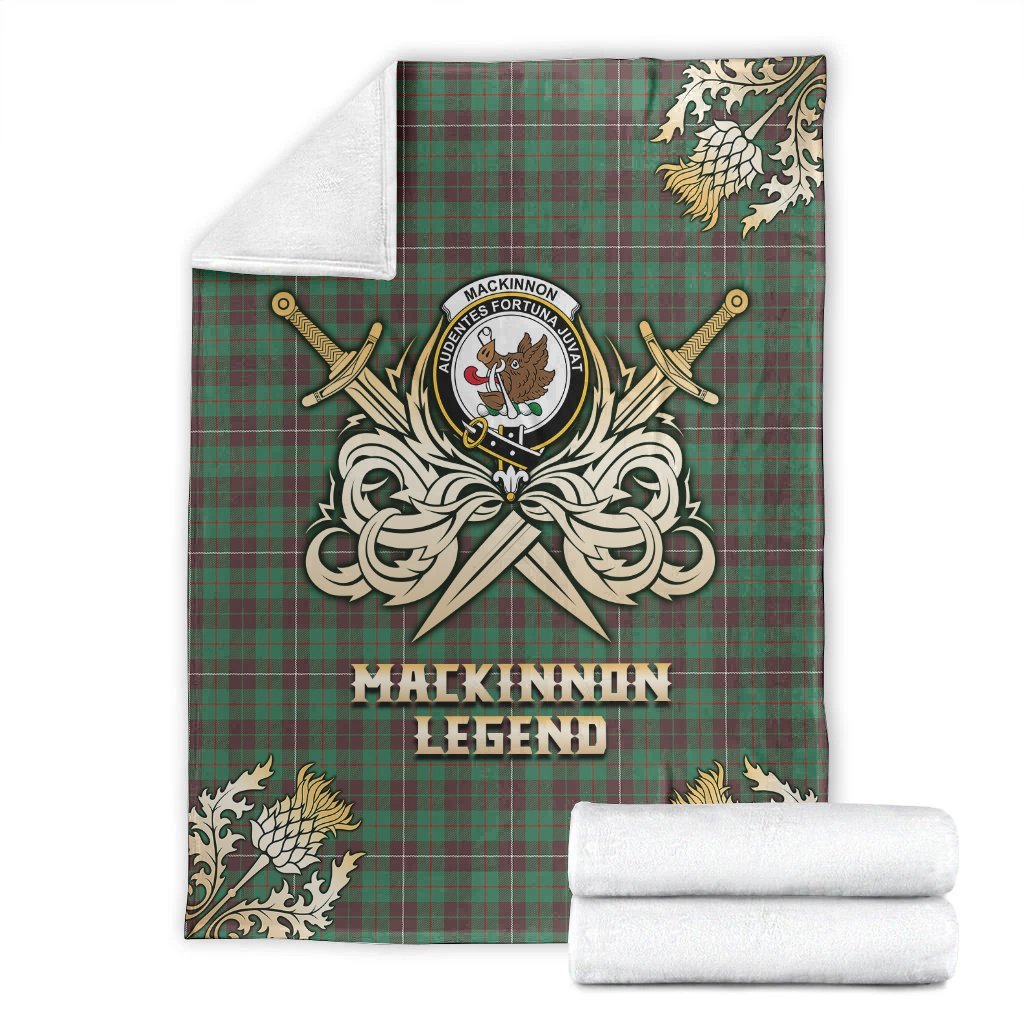 Clan MacKinnon Hunting Ancient Tartan Gold Courage Symbol Blanket CF60 Clan MacKinnon Tartan Today   