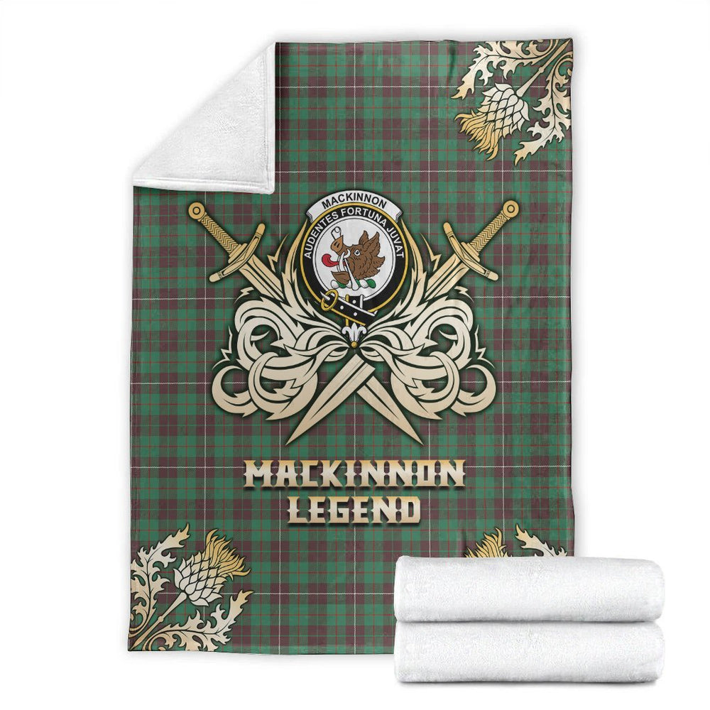 Clan MacKinnon Hunting Ancient Tartan Gold Courage Symbol Blanket CF60 Clan MacKinnon Tartan Today   