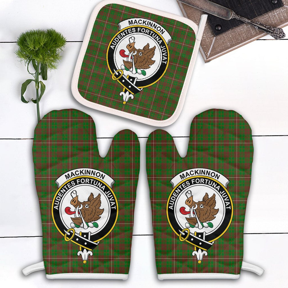 Clan MacKinnon Hunting Modern Tartan Crest Oven Mitt And Pot Holder (2 Oven Mitts + 1 Pot Holder) GO79 Clan MacKinnon Tartan Today   