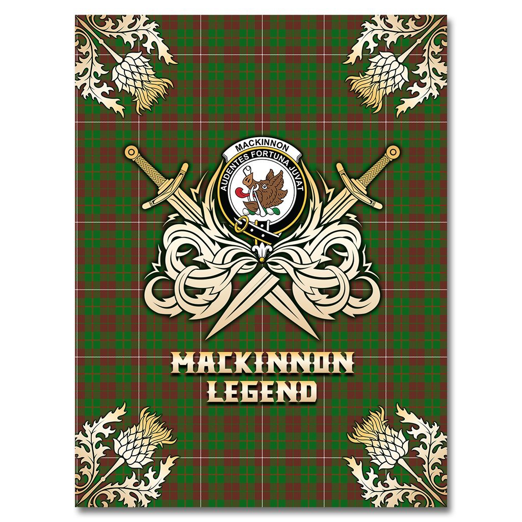 Clan MacKinnon Hunting Modern Tartan Gold Courage Symbol Blanket RD78 Clan MacKinnon Tartan Today   