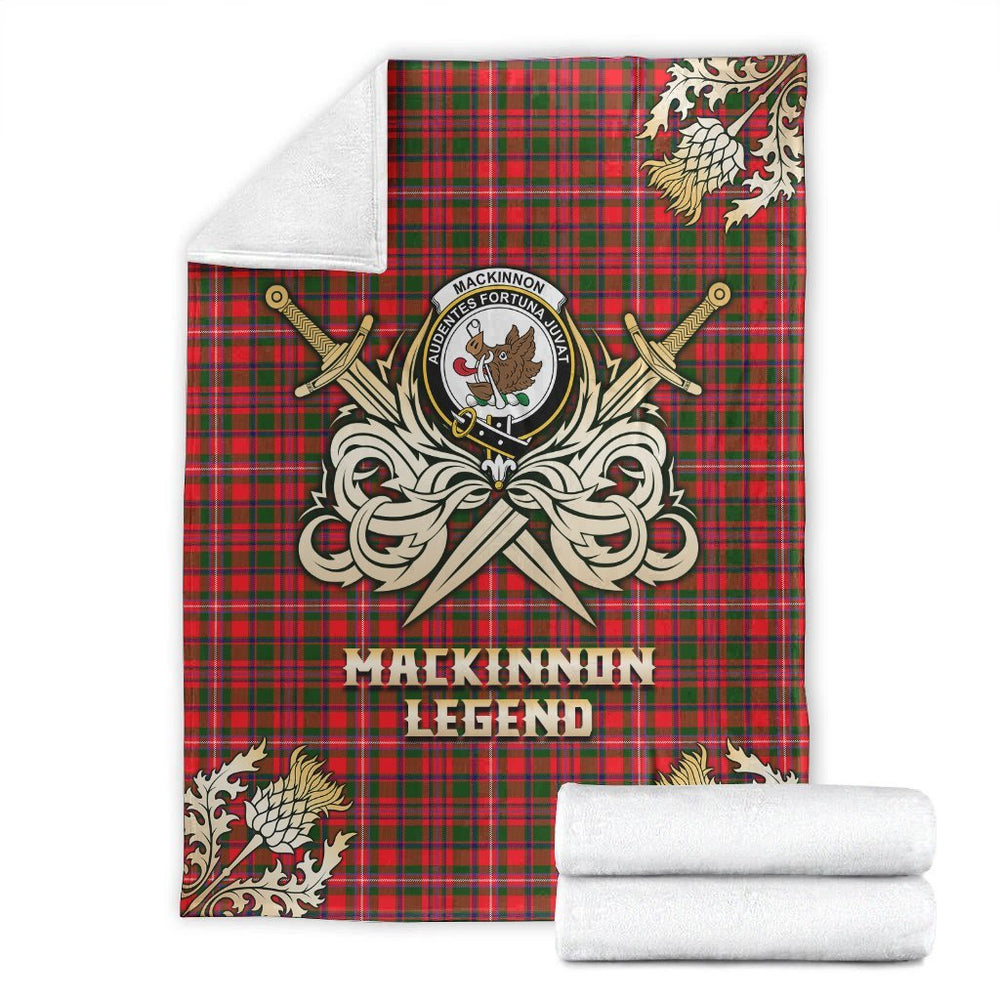 Clan MacKinnon Modern Tartan Gold Courage Symbol Blanket BB98 Clan MacKinnon Tartan Today   