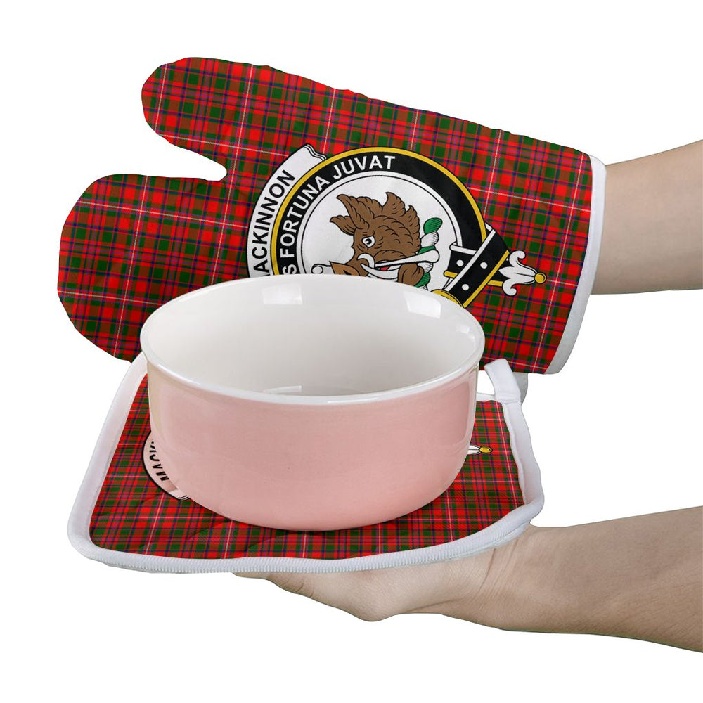 Clan MacKinnon Modern Tartan Crest Oven Mitt And Pot Holder (2 Oven Mitts + 1 Pot Holder) BV45 Clan MacKinnon Tartan Today   
