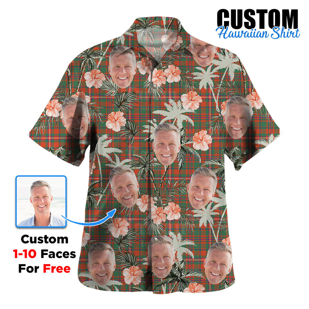 Clan MacKinnon Ancient Tartan Custom Face Hawaiian Shirt – Unisex Gift for Family Members, Summer Party WZ40 MacKinnon Ancient Tartan Tartan Hawaii Shirt
