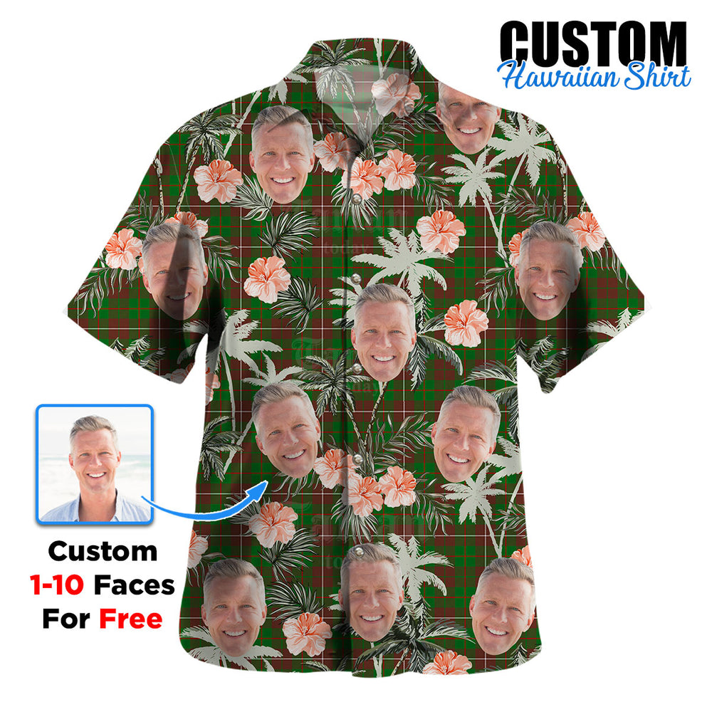 Clan MacKinnon Hunting Modern Tartan Custom Face Hawaiian Shirt – Unisex Gift for Family Members, Summer Party IH49 MacKinnon Hunting Modern Tartan Tartan Hawaii Shirt