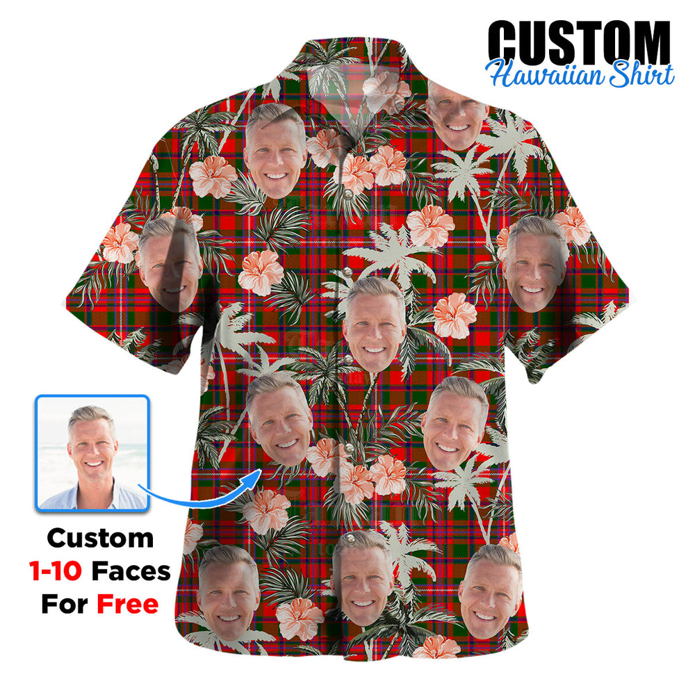Clan MacKinnon Modern Tartan Custom Face Hawaiian Shirt – Unisex Gift for Family Members, Summer Party VI38 MacKinnon Modern Tartan Tartan Hawaii Shirt