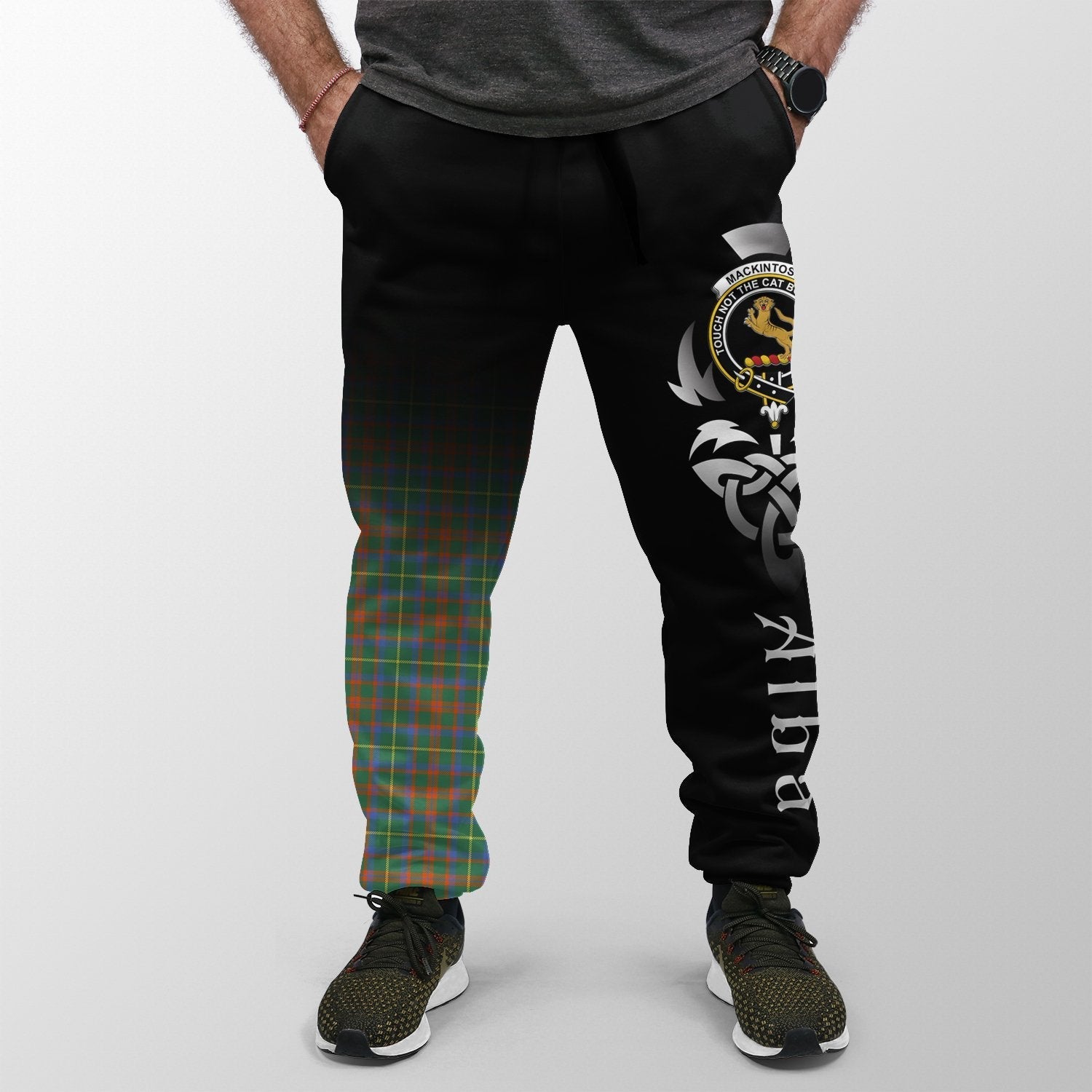 Clan MacKintosh Hunting Ancient Tartan Crest Jogger Sweatpants  Alba Celtic Style AD30 Clan MacKintosh / MacIntosh Tartan Today   