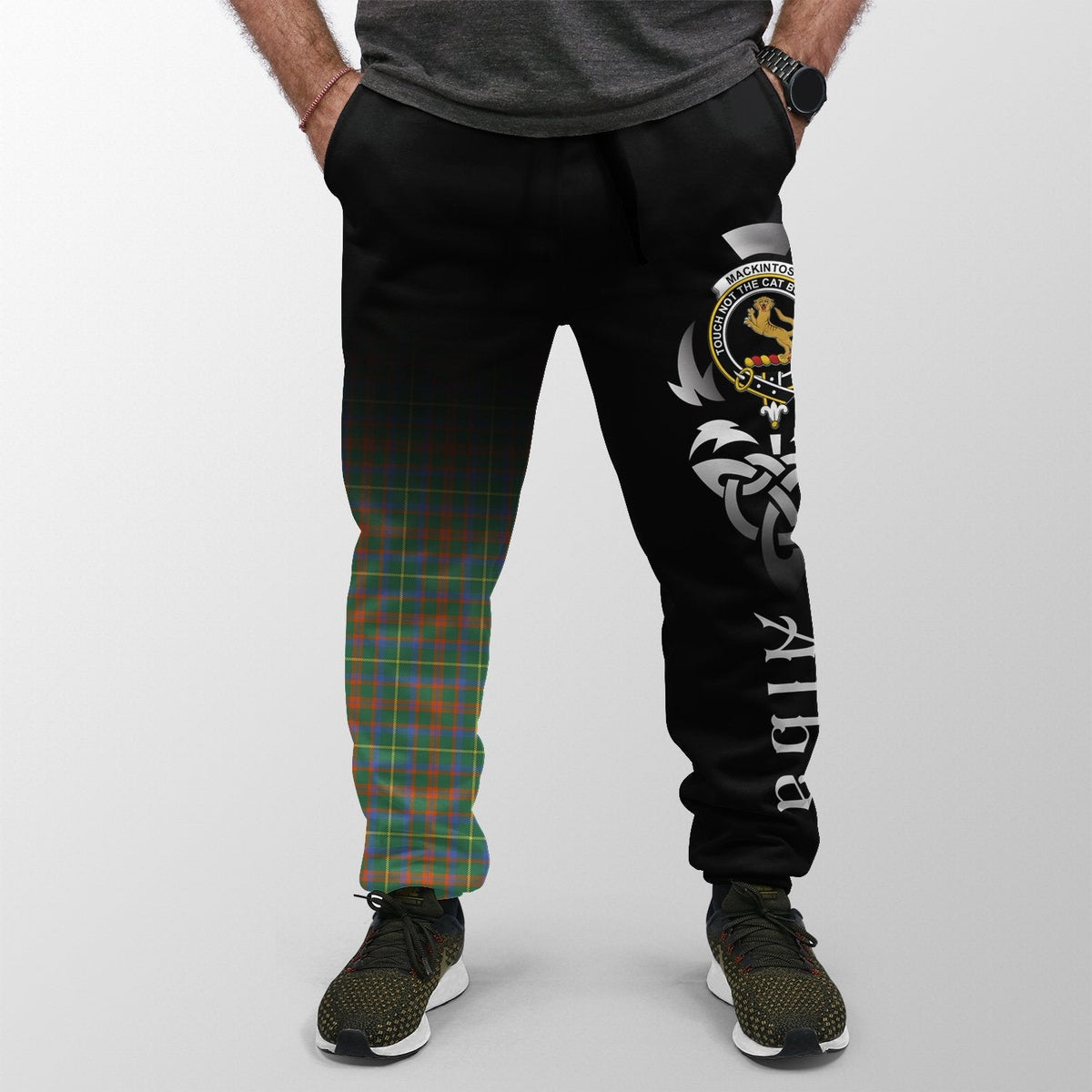 Clan MacKintosh Hunting Ancient Tartan Crest Jogger Sweatpants  Alba Celtic Style AD30 Clan MacKintosh / MacIntosh Tartan Today   