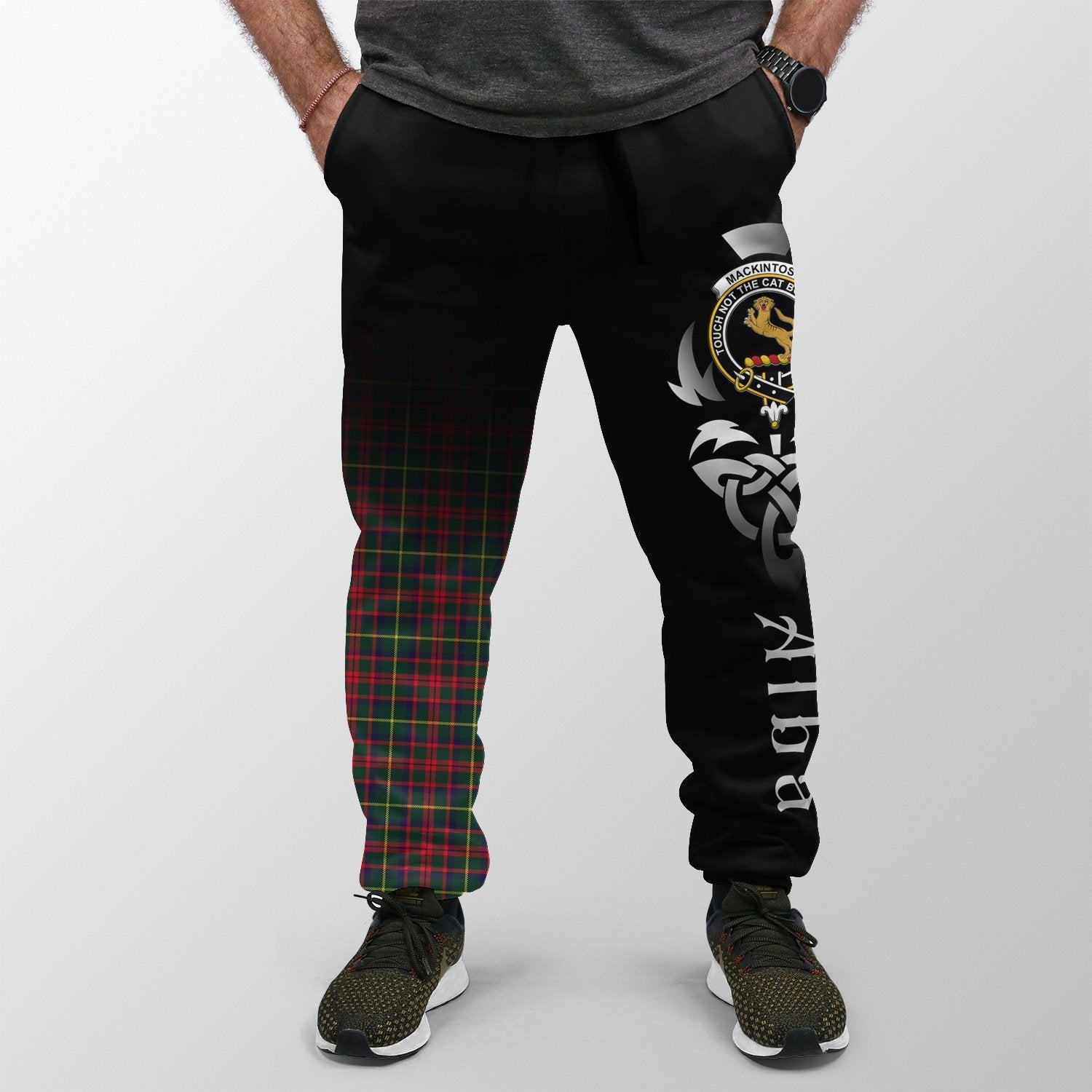 Clan MacKintosh Hunting Modern Tartan Crest Jogger Sweatpants  Alba Celtic Style AJ37 Clan MacKintosh / MacIntosh Tartan Today   