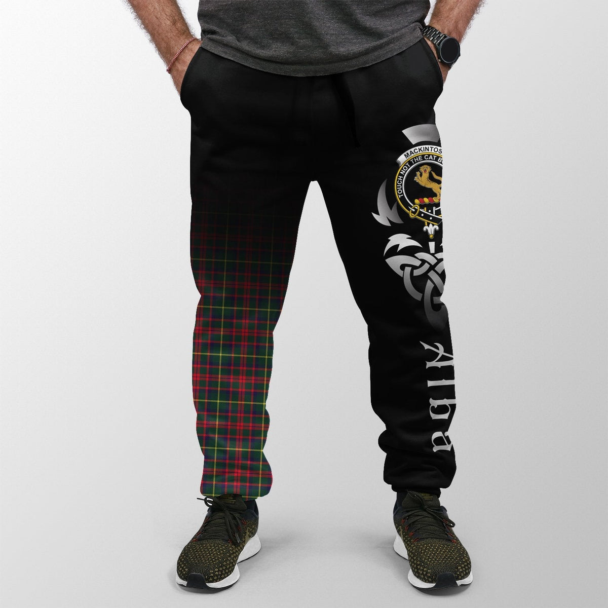 Clan MacKintosh Hunting Modern Tartan Crest Jogger Sweatpants  Alba Celtic Style AJ37 Clan MacKintosh / MacIntosh Tartan Today   