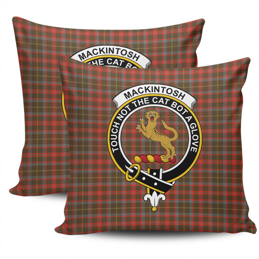 Clan MacKintosh Hunting Weathered Tartan Crest Pillow Cover GS43 Clan MacKintosh / MacIntosh Tartan Today   