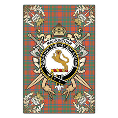 Clan MacKintosh Ancient Tartan Crest Black Garden Flag  - Gold Thistle  BC71 Clan MacKintosh / MacIntosh Tartan Today   