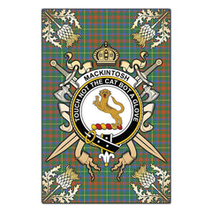 Clan MacKintosh Hunting Ancient Tartan Crest Black Garden Flag  - Gold Thistle  ND63 Clan MacKintosh / MacIntosh Tartan Today   