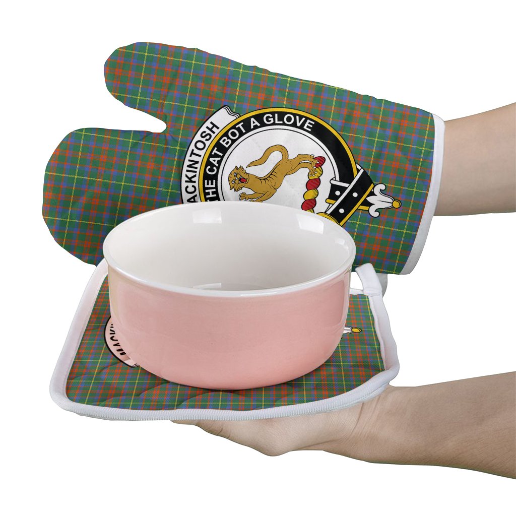 Clan MacKintosh Hunting Ancient Tartan Crest Oven Mitt And Pot Holder (2 Oven Mitts + 1 Pot Holder) PE62 Clan MacKintosh / MacIntosh Tartan Today   