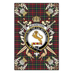 Clan MacKintosh Hunting Modern Tartan Crest Black Garden Flag  - Gold Thistle  HS71 Clan MacKintosh / MacIntosh Tartan Today   