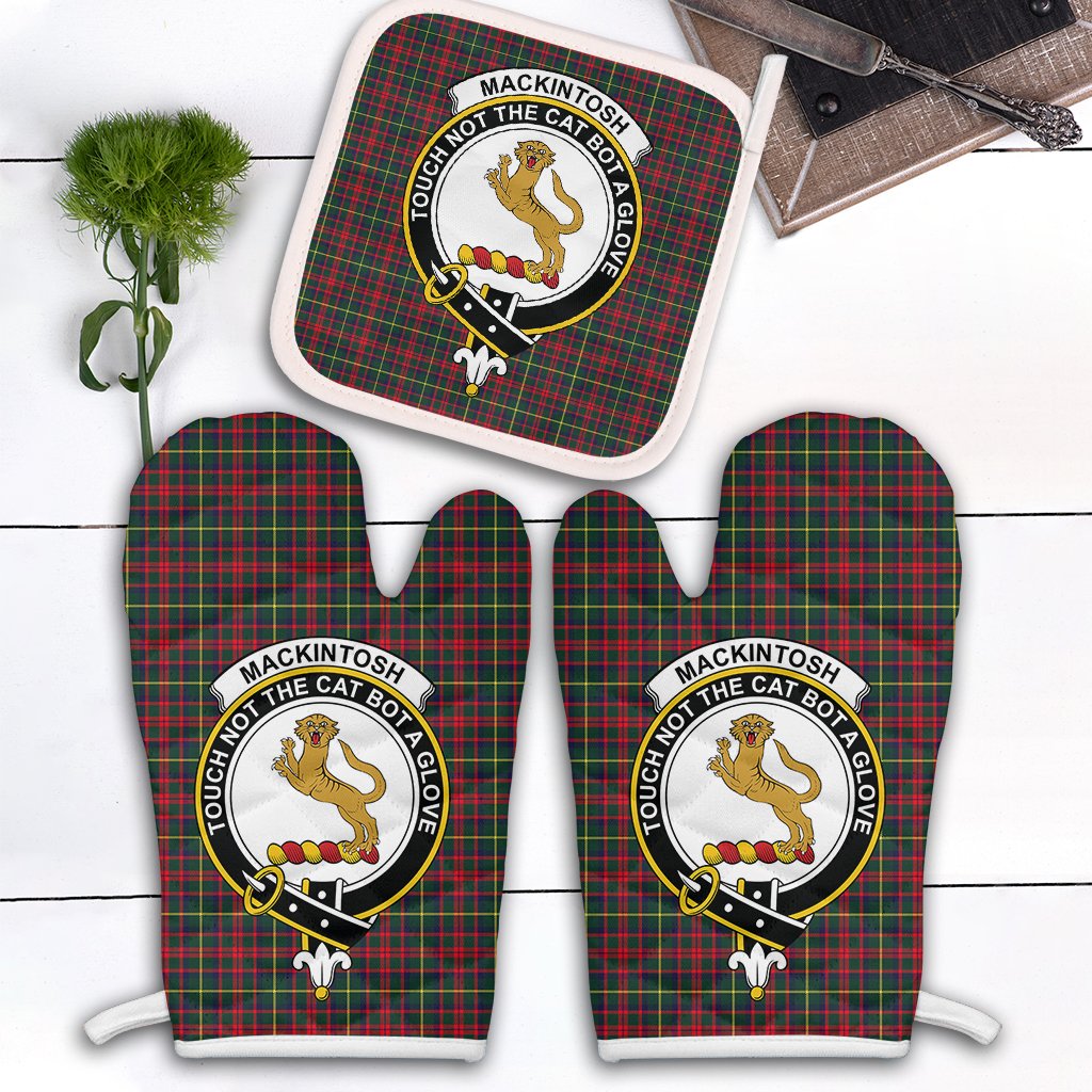 Clan MacKintosh Hunting Modern Tartan Crest Oven Mitt And Pot Holder (2 Oven Mitts + 1 Pot Holder) SE24 Clan MacKintosh / MacIntosh Tartan Today   