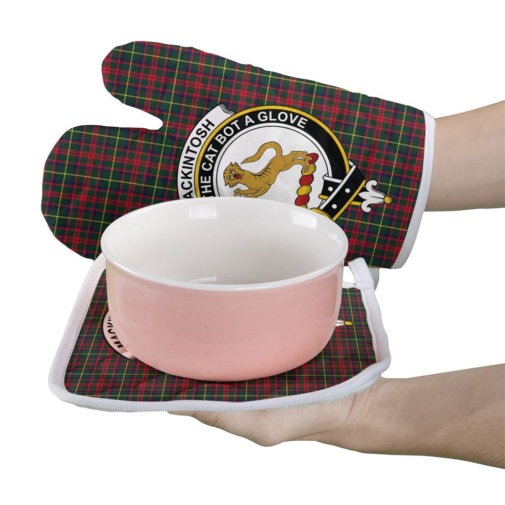 Clan MacKintosh Hunting Modern Tartan Crest Oven Mitt And Pot Holder (2 Oven Mitts + 1 Pot Holder) SE24 Clan MacKintosh / MacIntosh Tartan Today   