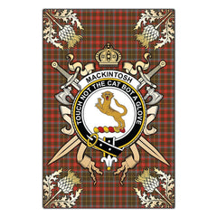 Clan MacKintosh Hunting Weathered Tartan Crest Black Garden Flag  - Gold Thistle  FQ86 Clan MacKintosh / MacIntosh Tartan Today   
