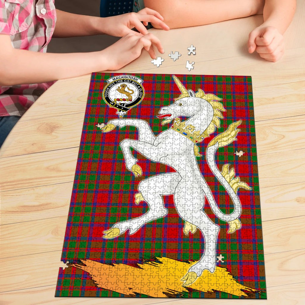 Clan MacKintosh Modern Tartan Crest Unicorn Scotland Jigsaw Puzzles Gift For Family VK76 Clan MacKintosh / MacIntosh Tartan Today   