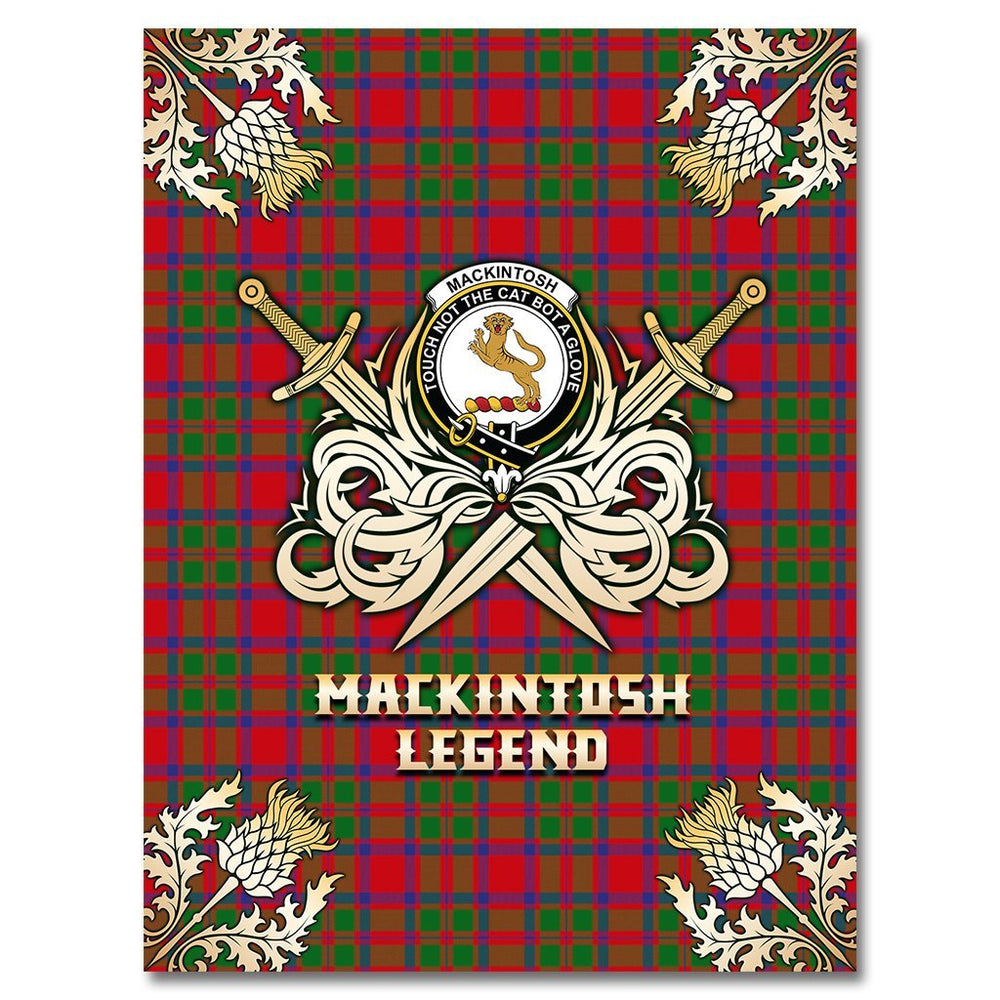 Clan MacKintosh Modern Tartan Gold Courage Symbol Blanket NL68 Clan MacKintosh / MacIntosh Tartan Today   