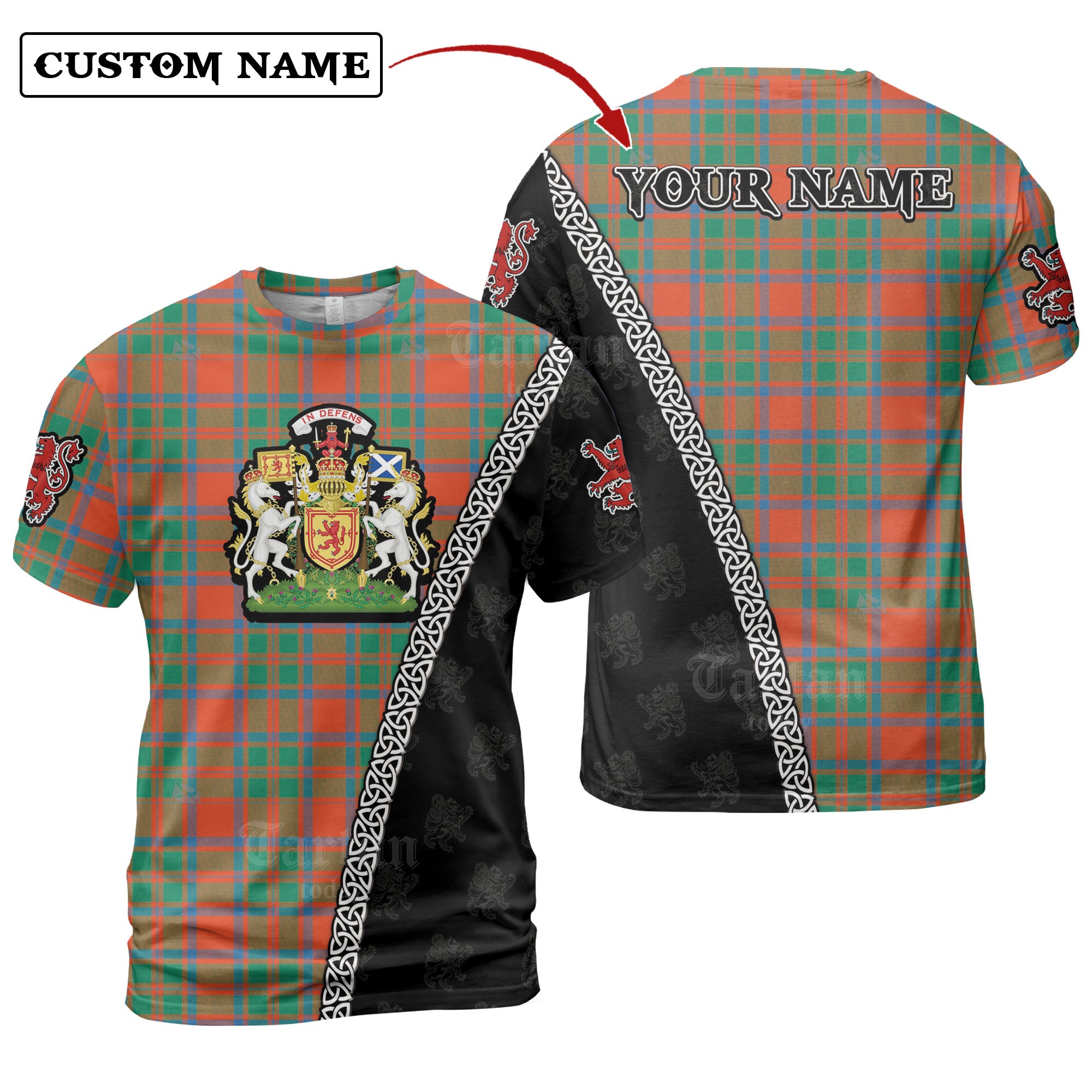 MacKintosh Ancient Tartan Shirt with Scotland Coat of Arms & Custom Name GY23