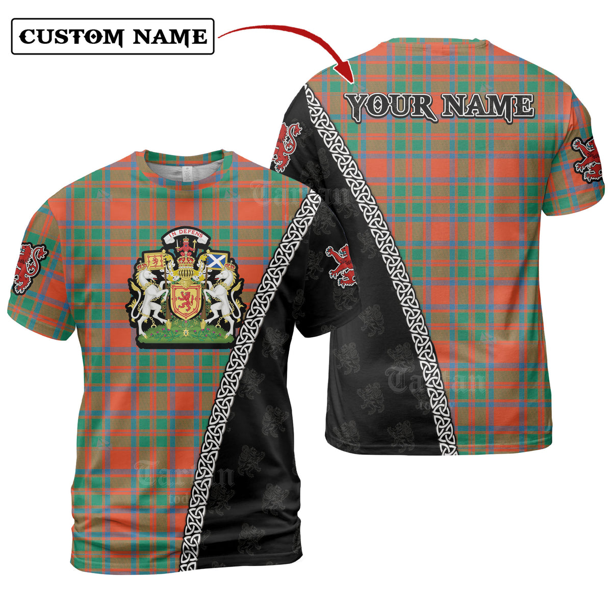 MacKintosh Ancient Tartan Shirt with Scotland Coat of Arms & Custom Name GY23