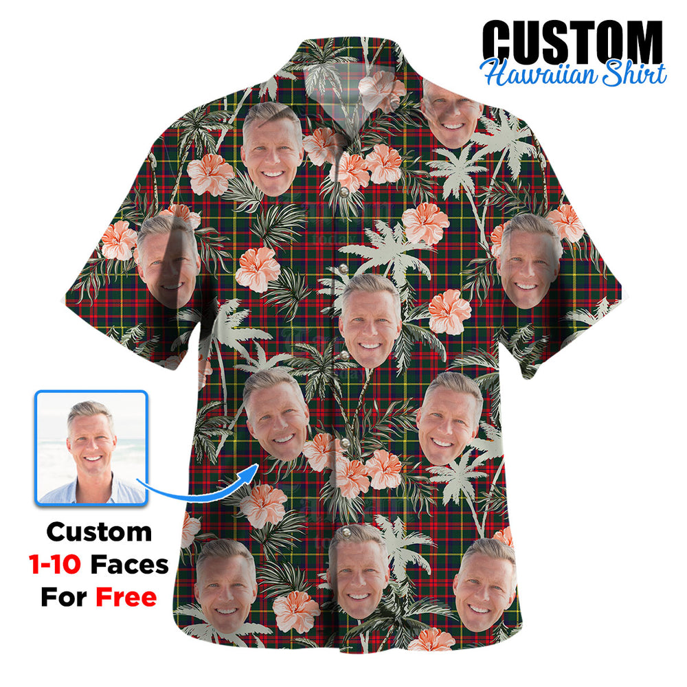 Clan MacKintosh Hunting Modern Tartan Custom Face Hawaiian Shirt – Unisex Gift for Family Members, Summer Party LO41 MacKintosh Hunting Modern Tartan Tartan Hawaii Shirt