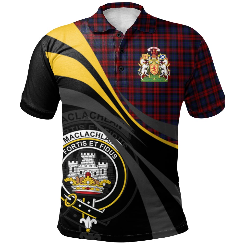 Clan MacLachlan Tartan Polo Shirt - Royal Coat Of Arms Style RO52 MacLachlan Tartan Tartan Polo   