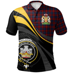 Clan MacLachlan Tartan Polo Shirt - Royal Coat Of Arms Style RO52 MacLachlan Tartan Tartan Polo   