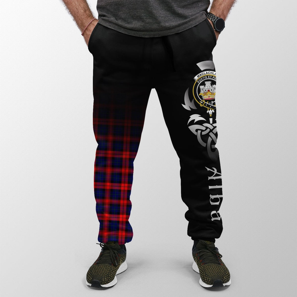 Clan MacLachlan Modern Tartan Crest Jogger Sweatpants  Alba Celtic Style IY78  Tartan Today   