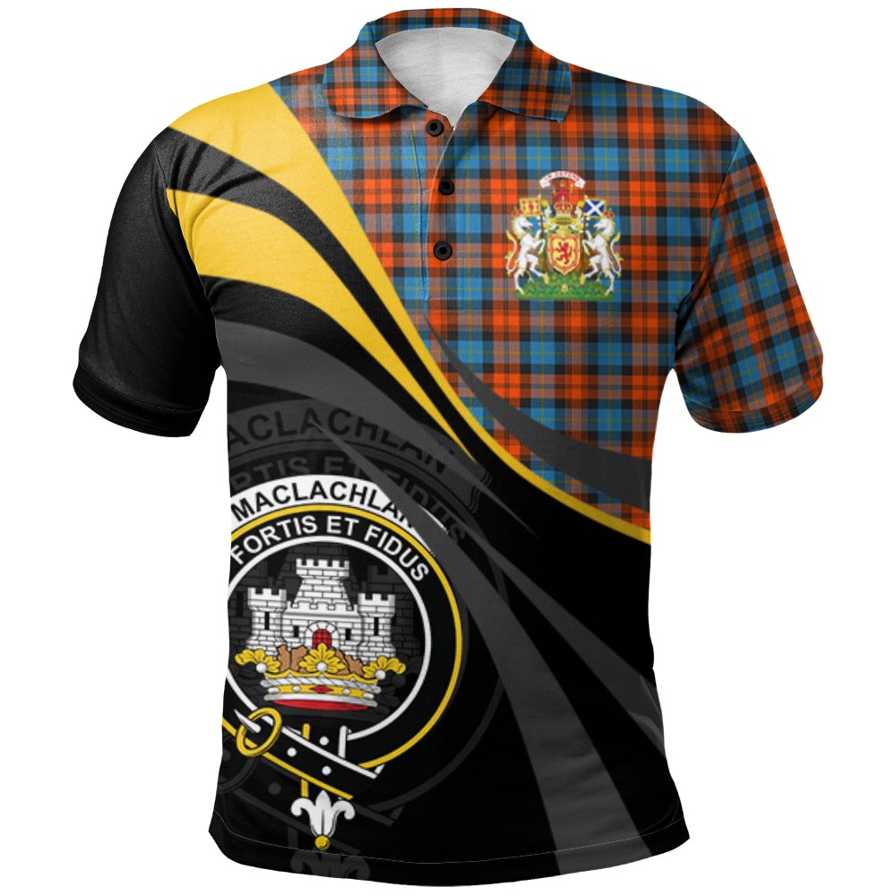 Clan MacLachlan Ancient Tartan Polo Shirt - Royal Coat Of Arms Style JZ87 MacLachlan Ancient Tartan Tartan Polo   