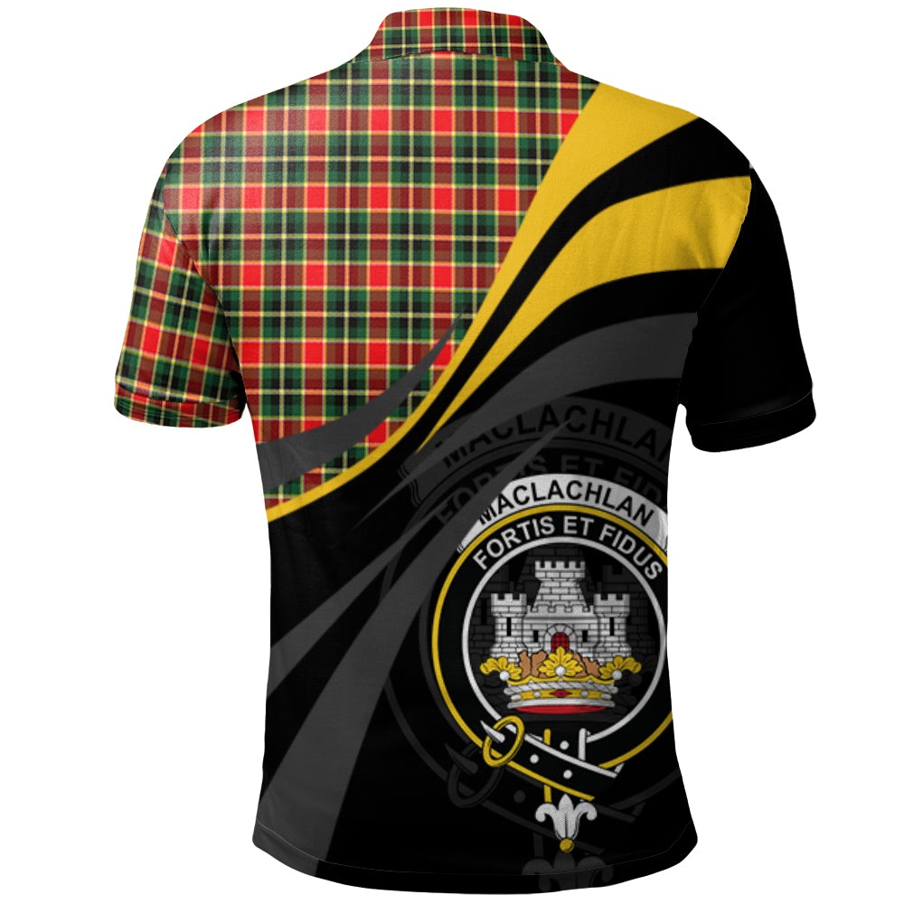 Clan MacLachlan Hunting Modern Tartan Polo Shirt - Royal Coat Of Arms Style QT97 MacLachlan Hunting Modern Tartan Tartan Polo   
