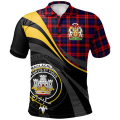 Clan MacLachlan Modern Tartan Polo Shirt - Royal Coat Of Arms Style GQ74 MacLachlan Modern Tartan Tartan Polo   